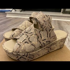 Matisse Runway Snakeskin Wedge Sandal